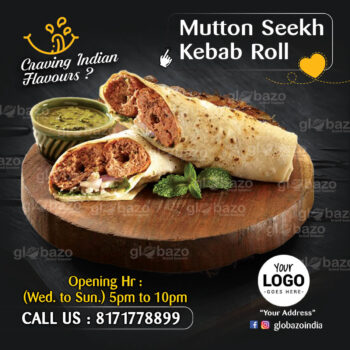 Mutton Seekh Kebab Roll Snacks-177