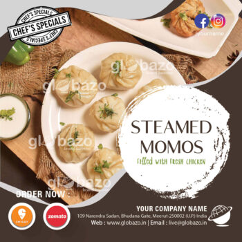 Steamed Chicken Momos Snacks-147