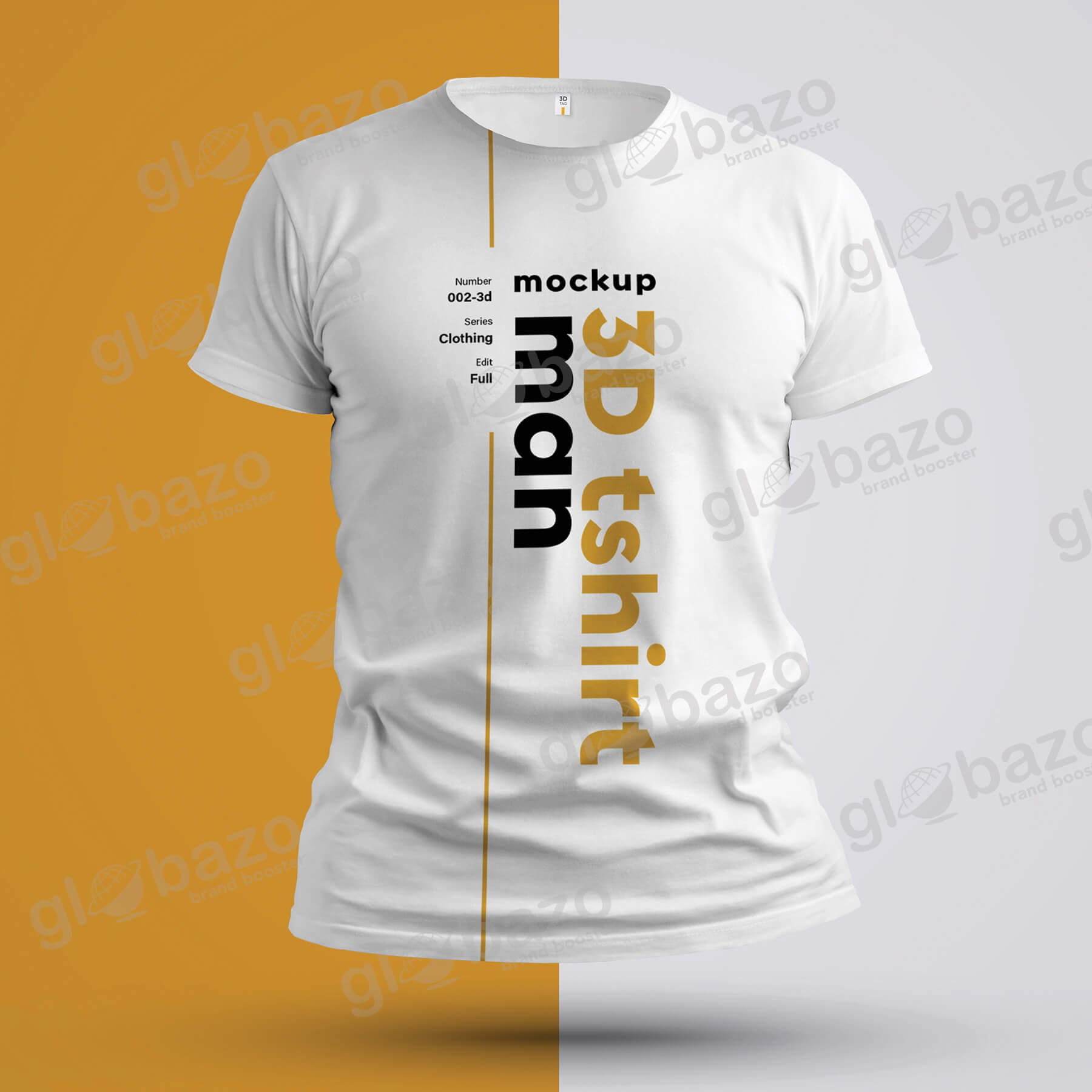 Men Round Tshirt Front View Mockup (fa71)