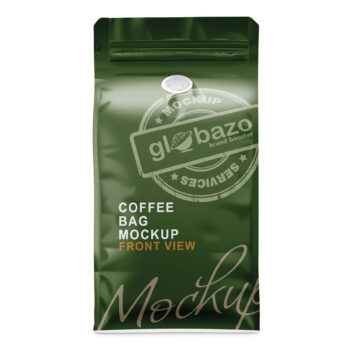 Glossy Coffee Bag Mockup Front View (pkg-552)