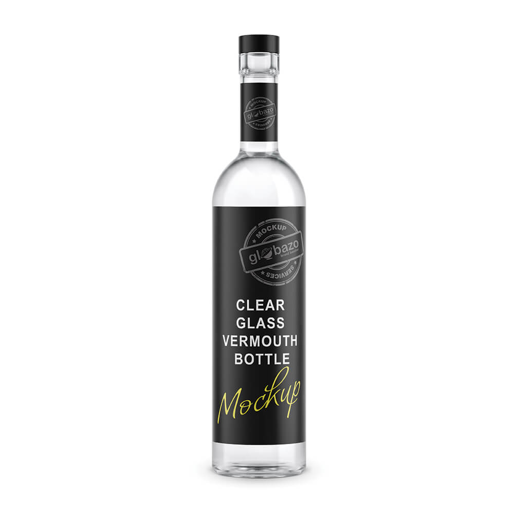 Clear Glass Vermouth Bottle Mockup (pkg-842)