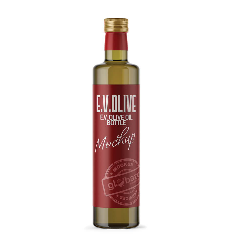 750ml Antique Green Glass Bottle with Olive Oil Mockup (pkg-850)