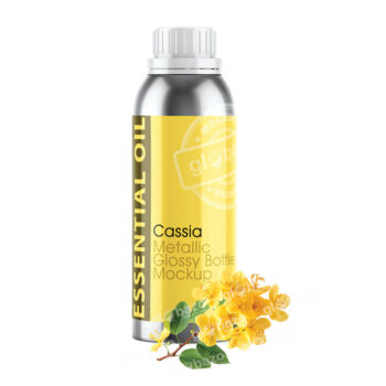 Cassia Essential Oil Metallic Glossy Bottle Mockup (pkg-906)