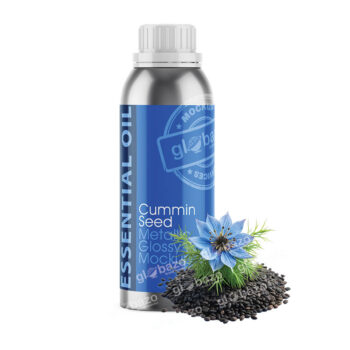 Cummin Seed Essential Oil Metallic Glossy Bottle Mockup (pkg-909)