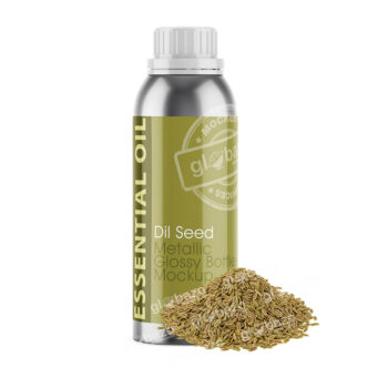 Dil Seed Essential Oil Metallic Glossy Bottle Mockup (pkg-911)
