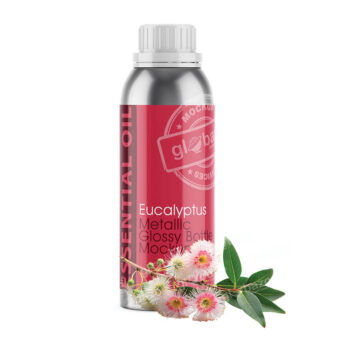 Eucalyptus Essential Oil Metallic Glossy Bottle Mockup (pkg-913)