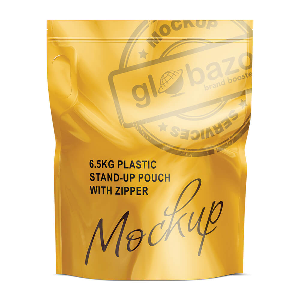 6.5kg Plastic Stand Up Pouch with Zipper Mockup (pkg-977)
