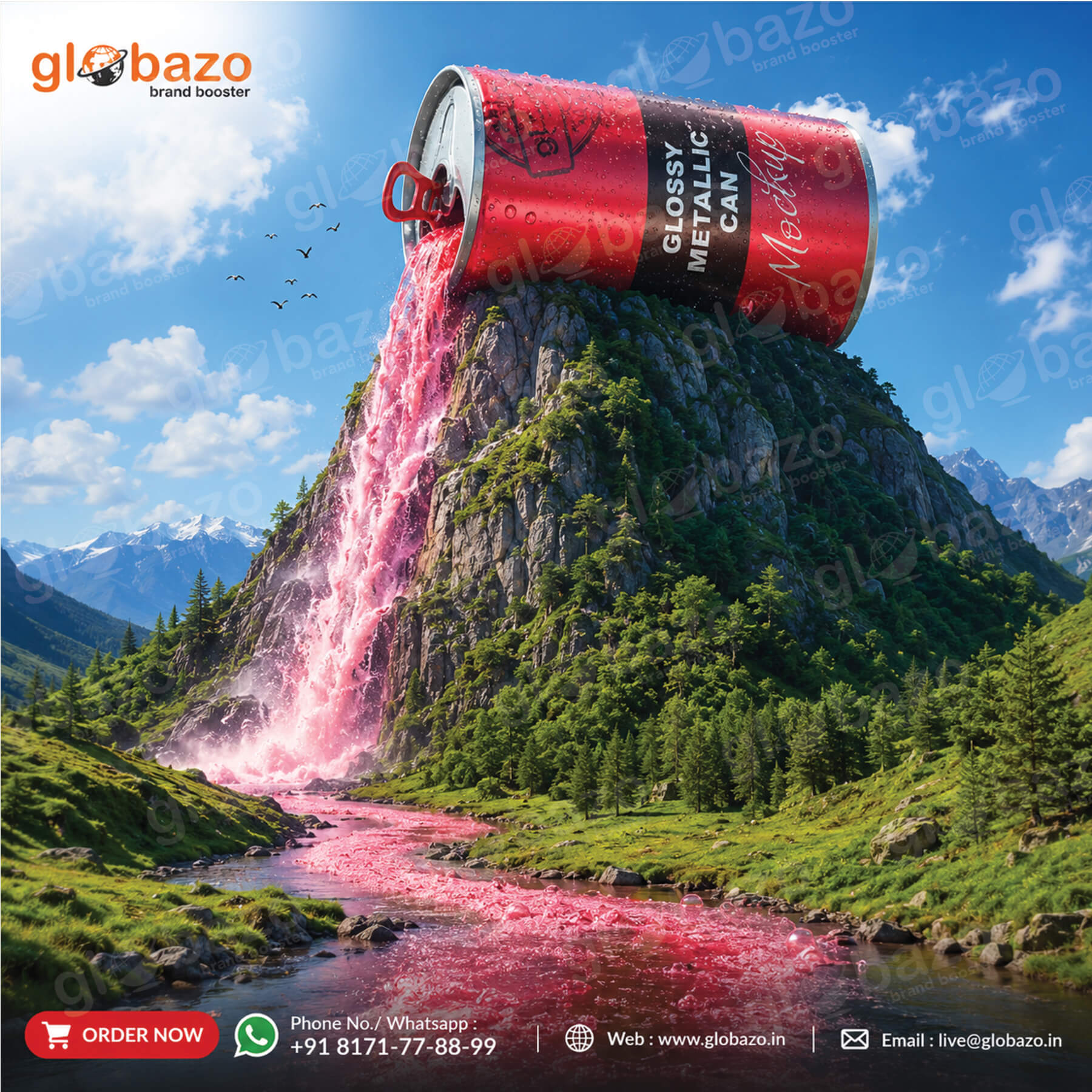 Metallic Can Bottle Mockup Creative-(db-02)