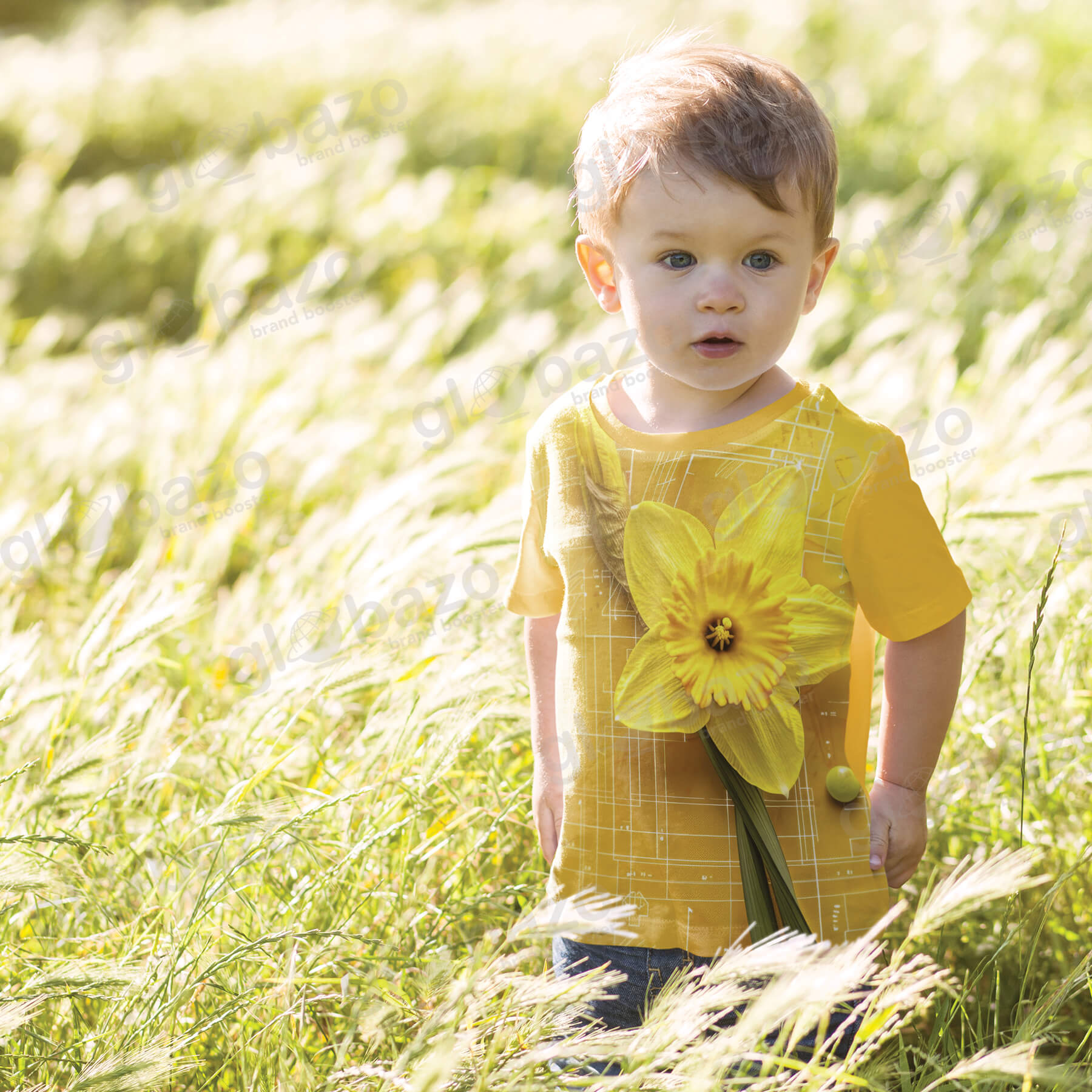 Toddler Boy Crew Neck T-shirt Mockup view (fa43)