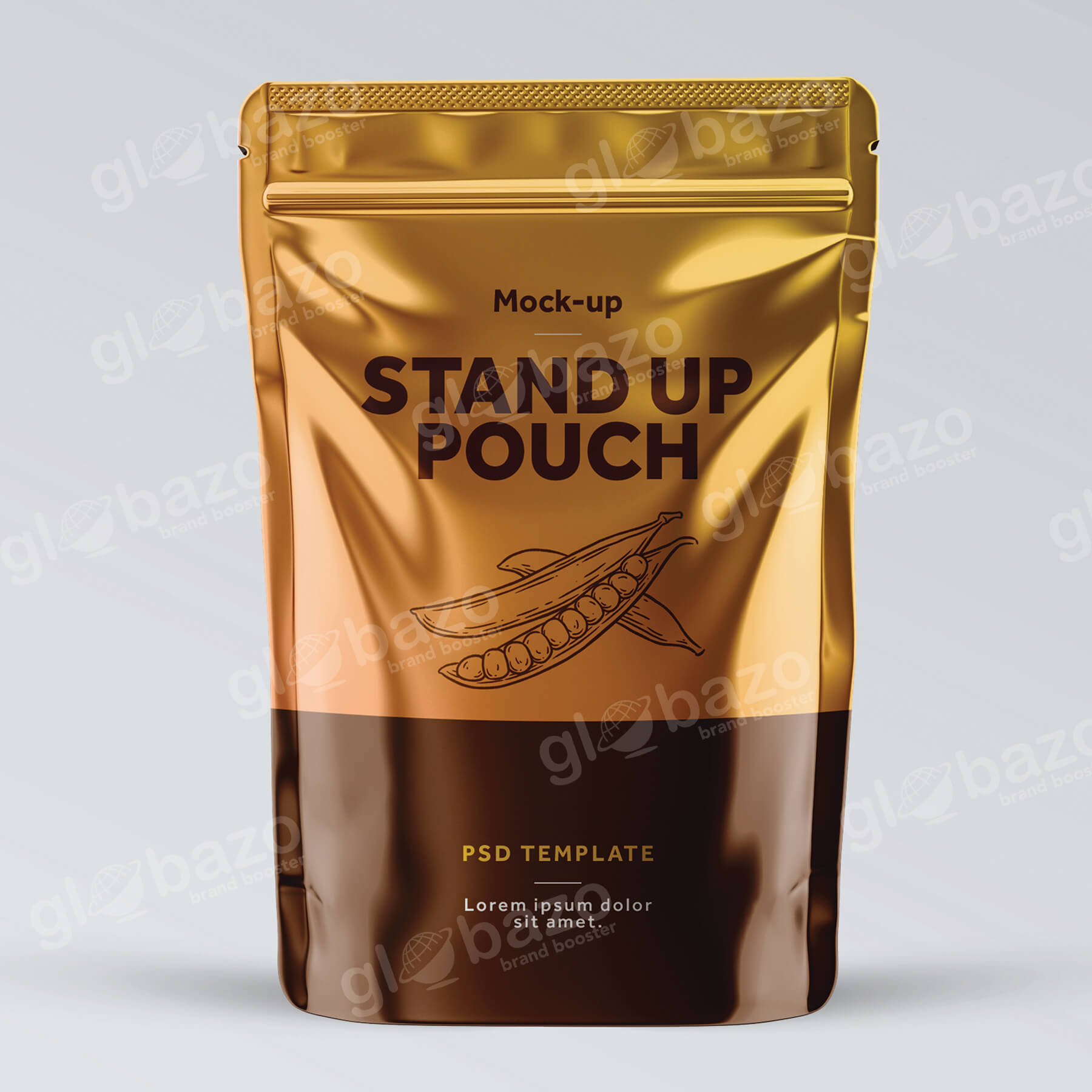 Glossy Plastic Pouch Mockup (pkg-185)