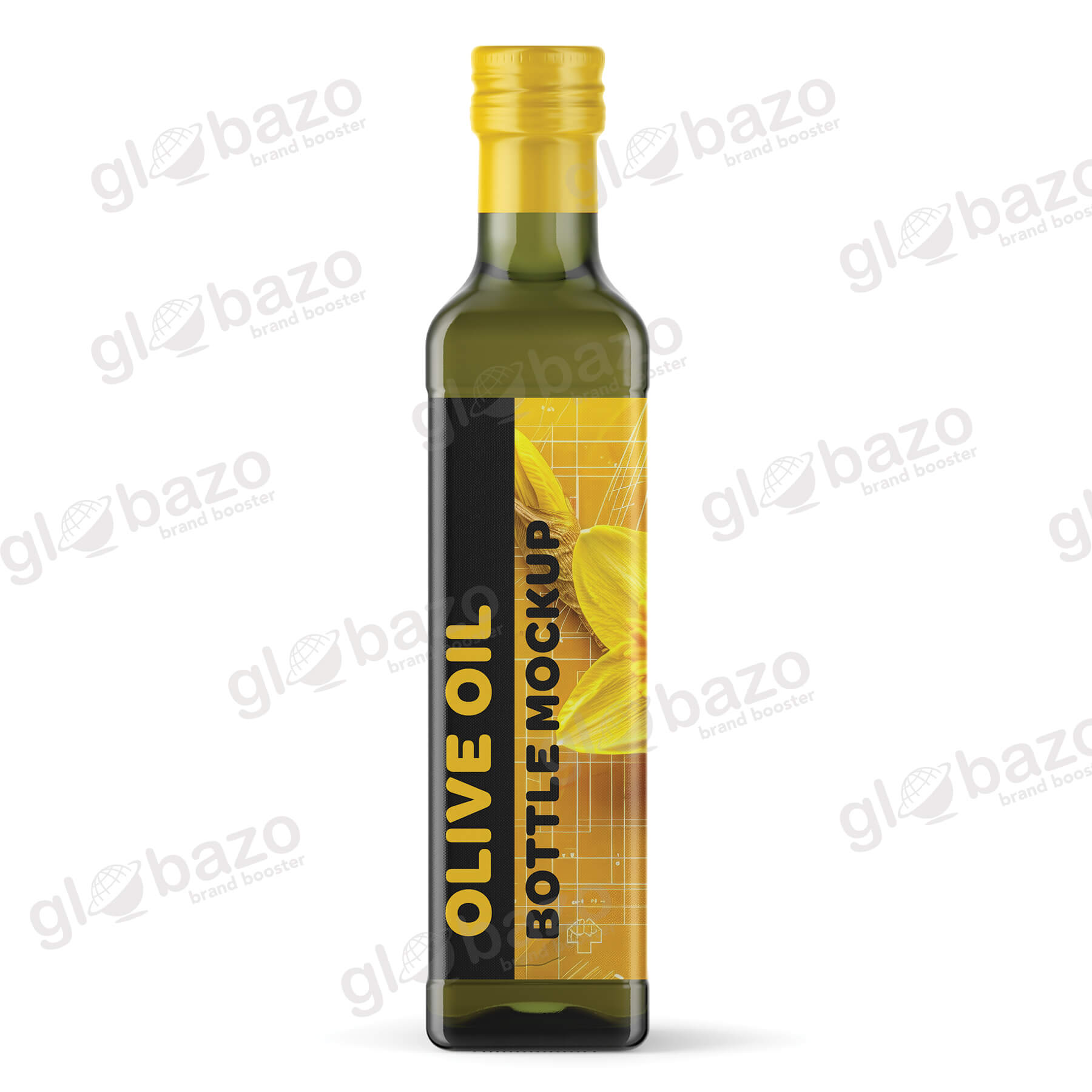Green Glass Olive Oil Bottle Mockup (pkg-248)