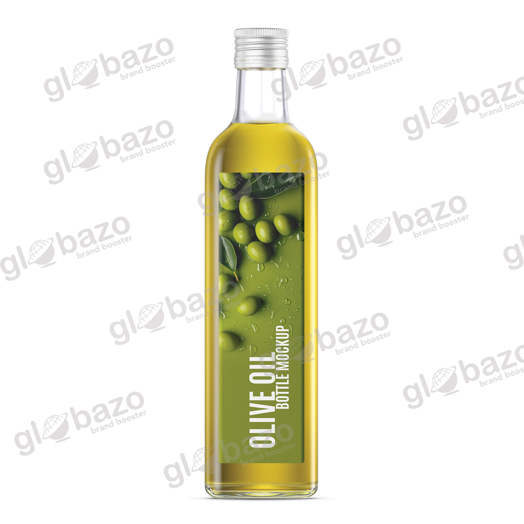 Clear Glass Olive Oil Bottle Mockup (pkg-250)