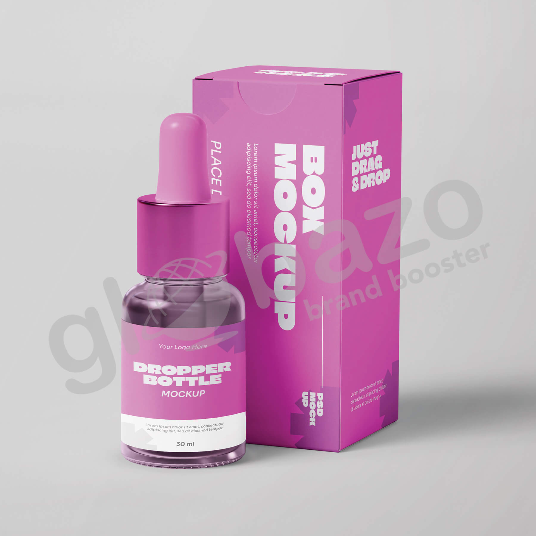 Transparent Glass Dropper Bottle With Box-2 (pkg-56)
