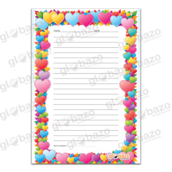 Colourful Hearts A4 Designer Sheet-04