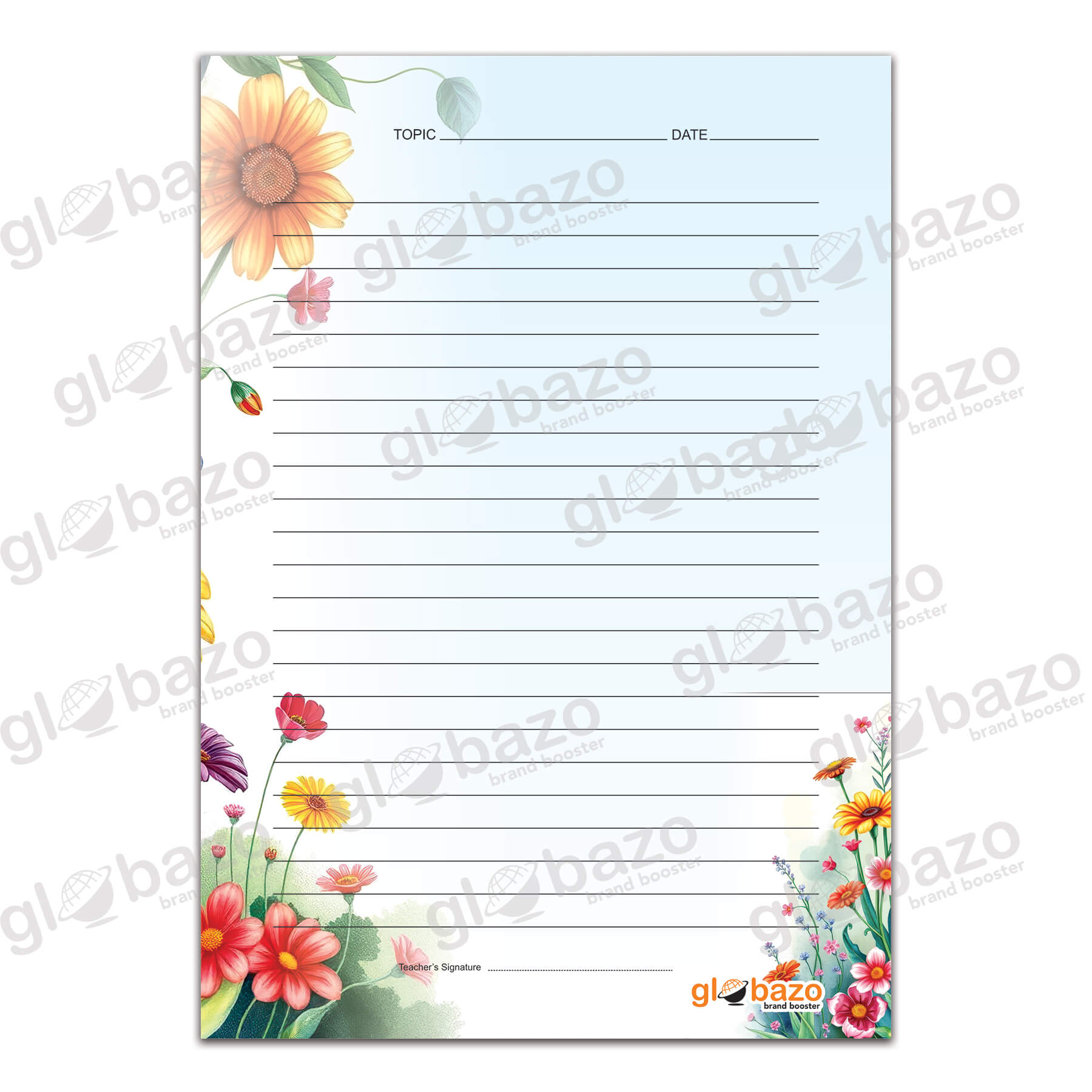 Floral A4 Designer Sheet-09