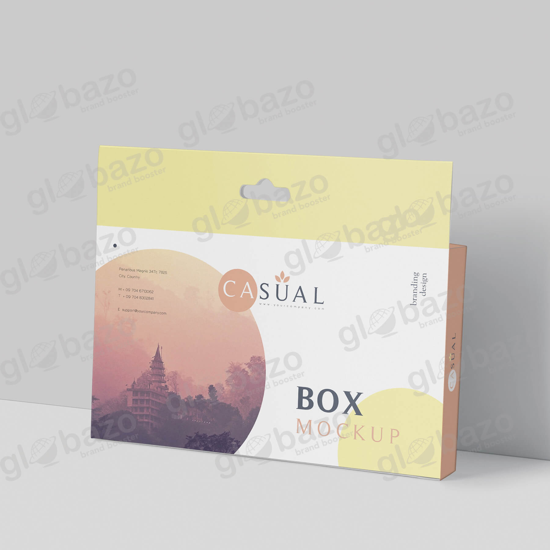Box Mockup Wide Slim Rectangle Size with Hanger-pkg-396