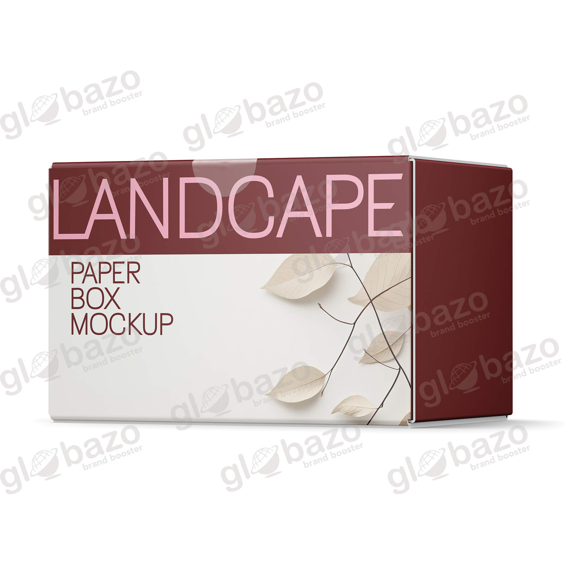 Landscape Paper Box Mockup Side View-pkg-403