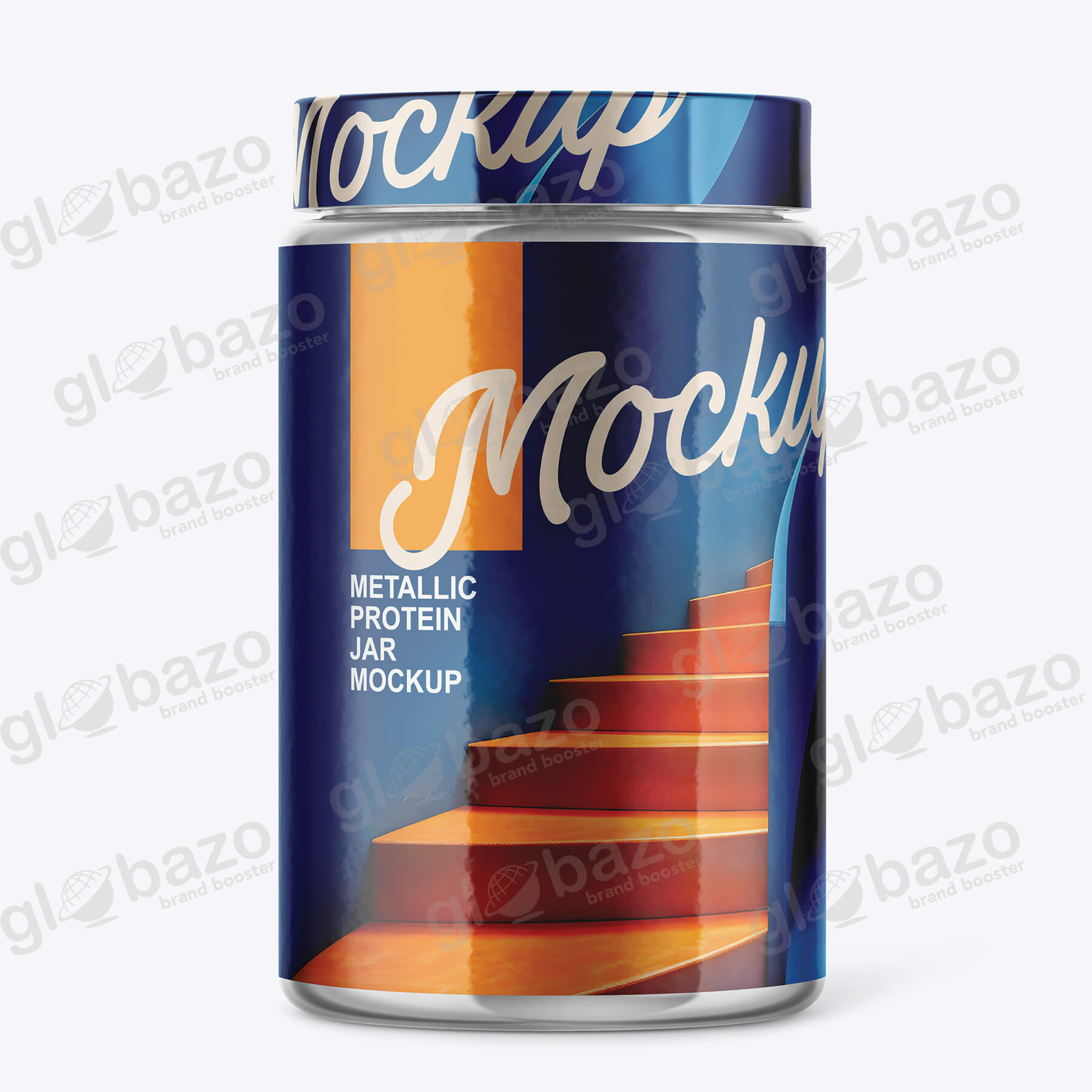 Metallic Protein Jar Mockup (pkg-474)