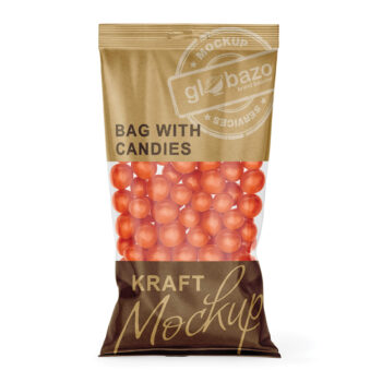 Bag With Candies Mockup Kraft (pkg-546)