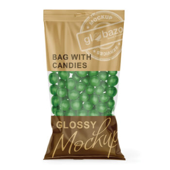 Bag With Candies Mockup Glossy (pkg-547)