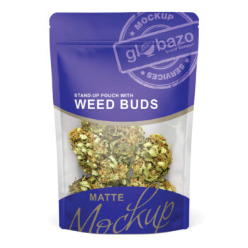 Stand Up Pouch With Weed Buds Mockup Matte (pkg-550)