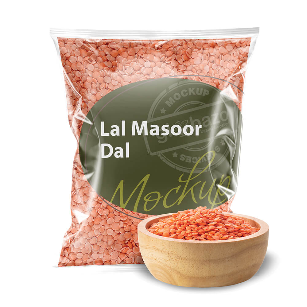 Lal Masoor Dal Pouch Mockup (pkg-747)