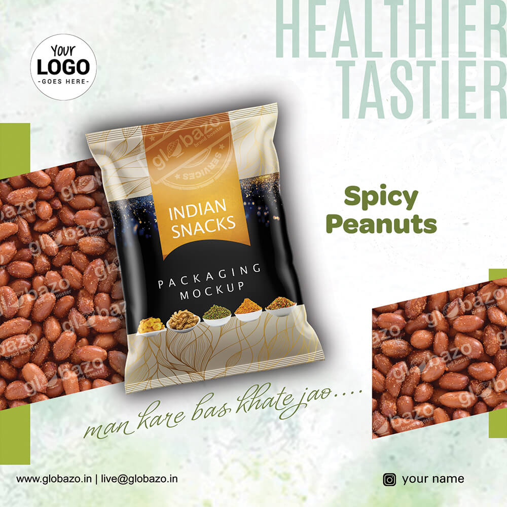 Spicy Peanuts Snacks Creative Mockup (snm-30)