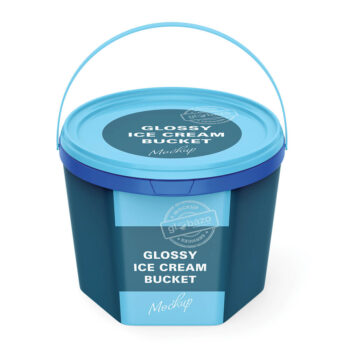 Glossy Ice Cream Bucket Mockup (pkg-958)