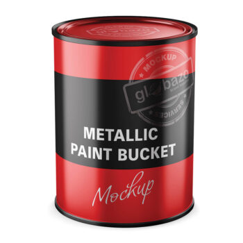 Metallic Paint Bucket Mockup (pkg-959)