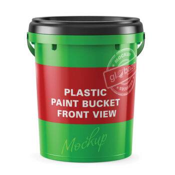 Plastic Paint Bucket Mockup Front View (pkg-961)