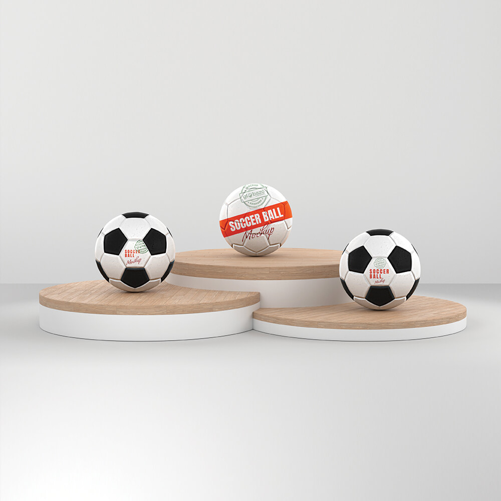 Three Soccer Ball Display Mockup (sg-19)
