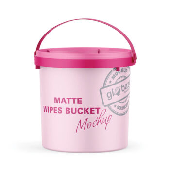 Matte Wipes Bucket Mockup (pkg-1033)