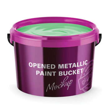 Opened Metallic Paint Bucket Mockup (pkg-1038)