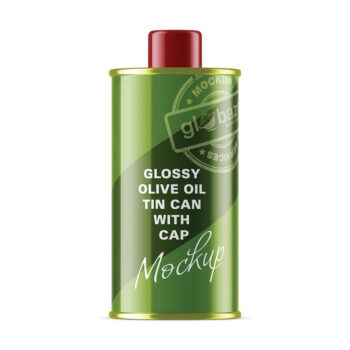 Glossy Olive Oil Tin Can With Cap Mockup (pkg-989)