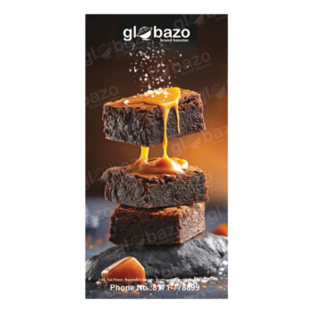 Premium Chocolate Brownie Dessert Standee Rollup Banner Flex Design (3×6 Feet)-06