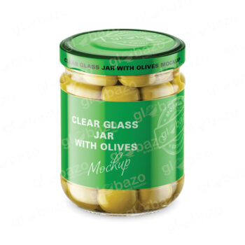 Clear Glass Jar With Olives Mockup (pkg-1048)
