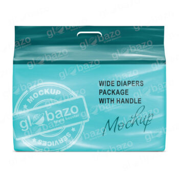 Wide Diapers Package With Handle Mockup (pkg-1050)