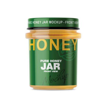 Pure Honey Jar Mockup Front View (pkg-1057)