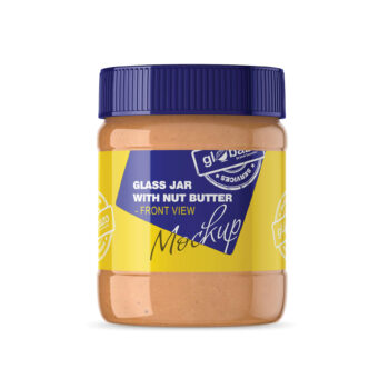 Glass Jar With Nut Butter Mockup Front View (pkg-1058)