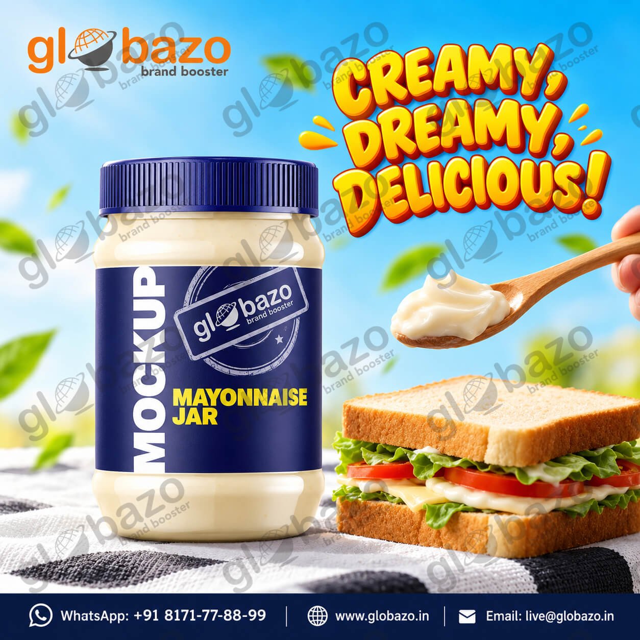 Creamy Dreamy Mayonnaise Picnic Ad. (dips-64)