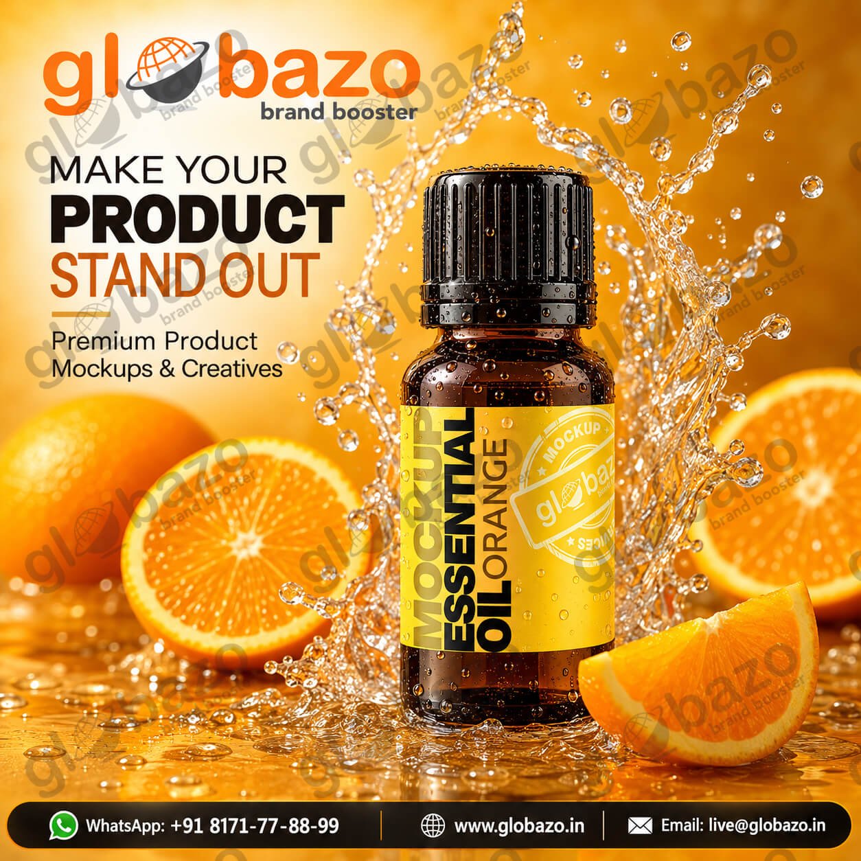 Orange Essential Oil Splash Advertisement (ess-09)