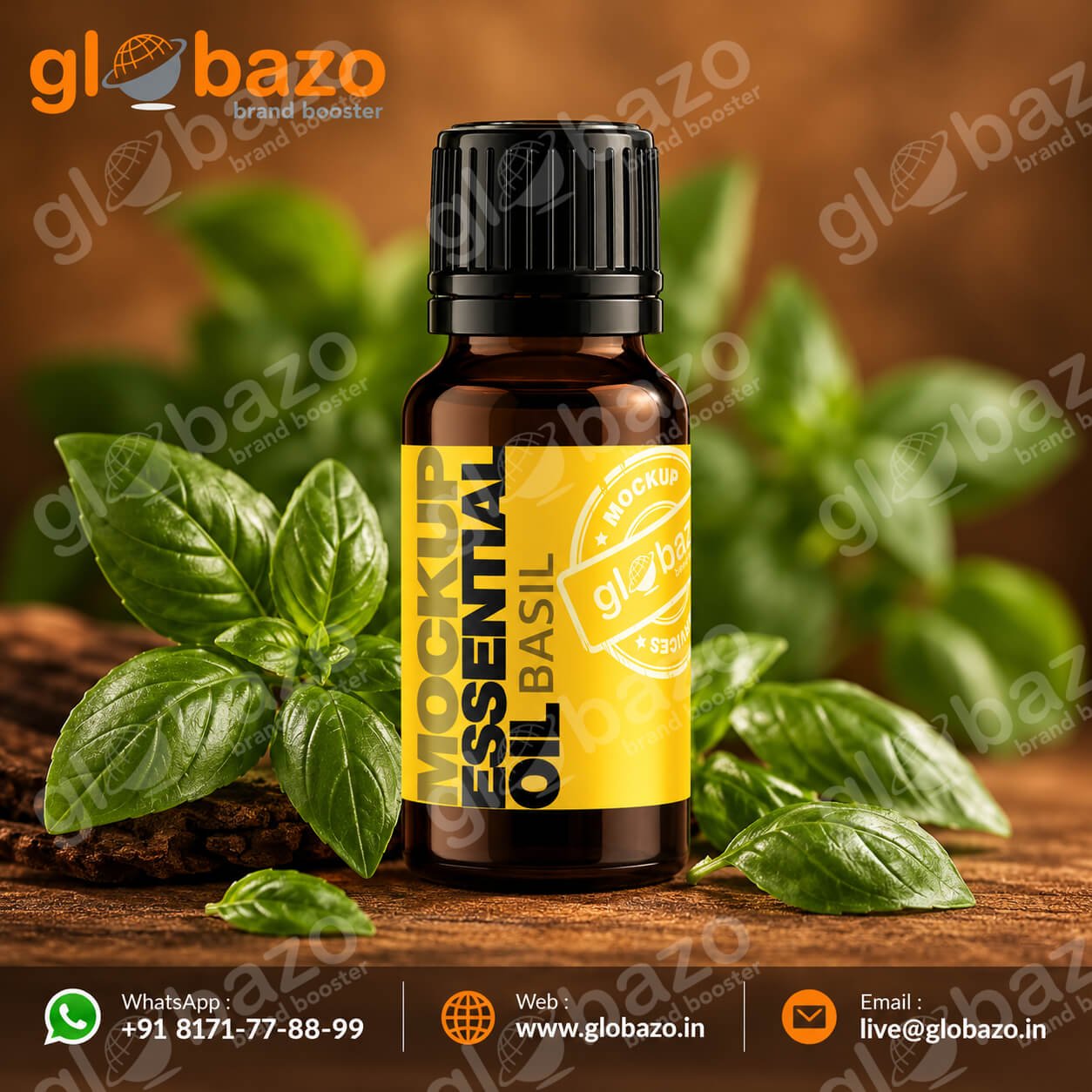 Basil Essential Oil Product Showcase (ess-59)