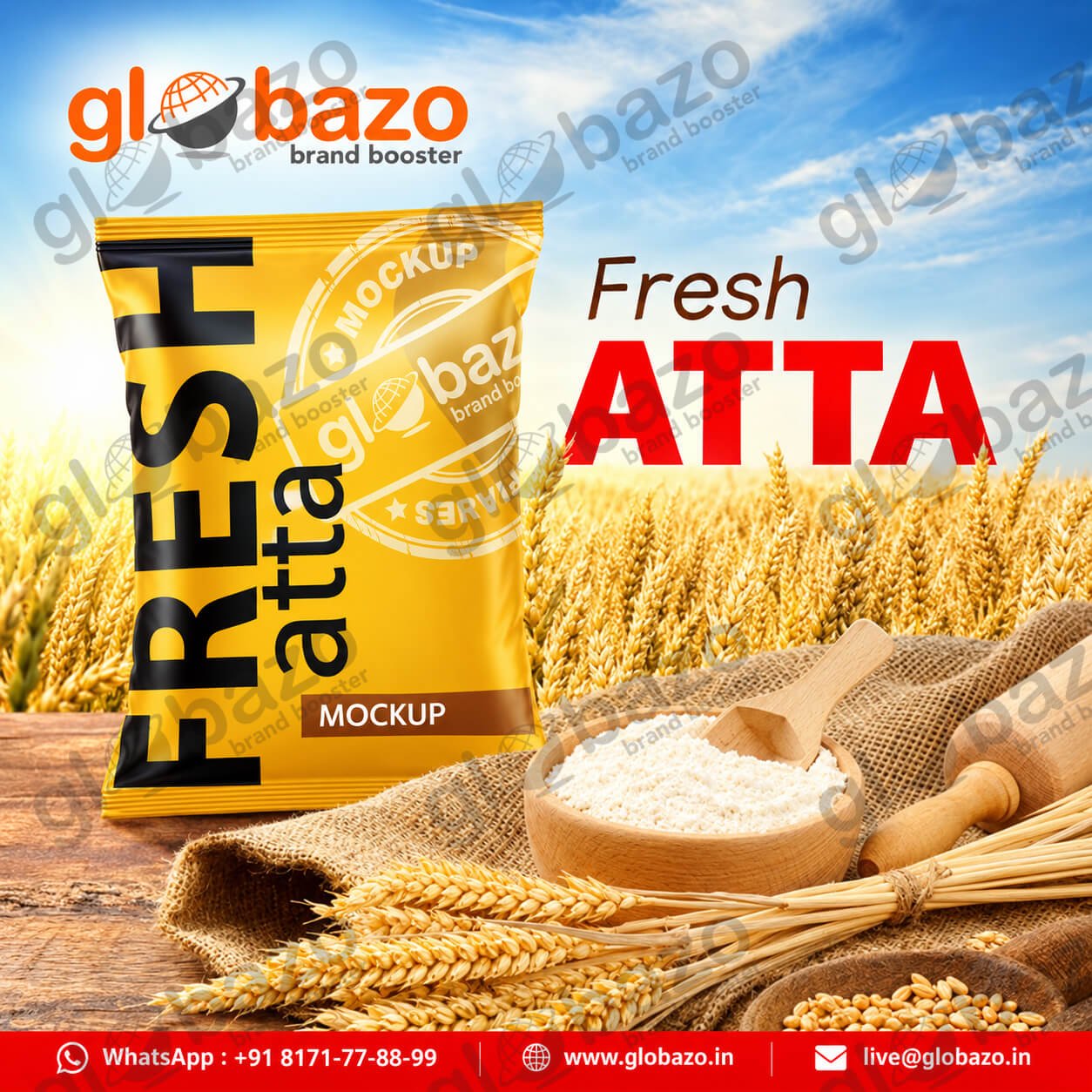 Fresh Atta Wheat Field Mockup Creative (rap-22)