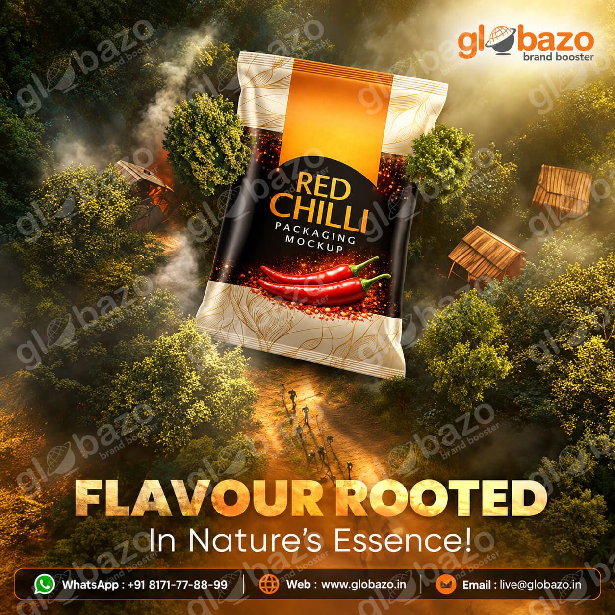 Flavour Rooted in Nature Red Chilli Powder Creative Mockup (sc-62)