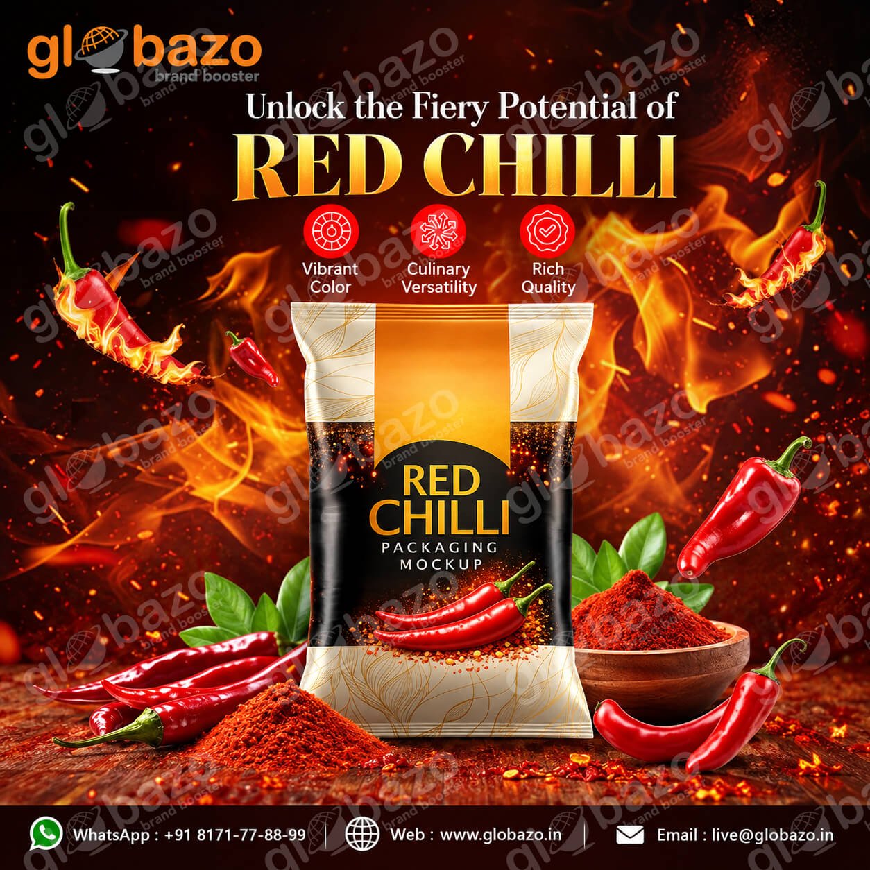 Fiery Red Chilli Powder Creative Mockup (sc-65)
