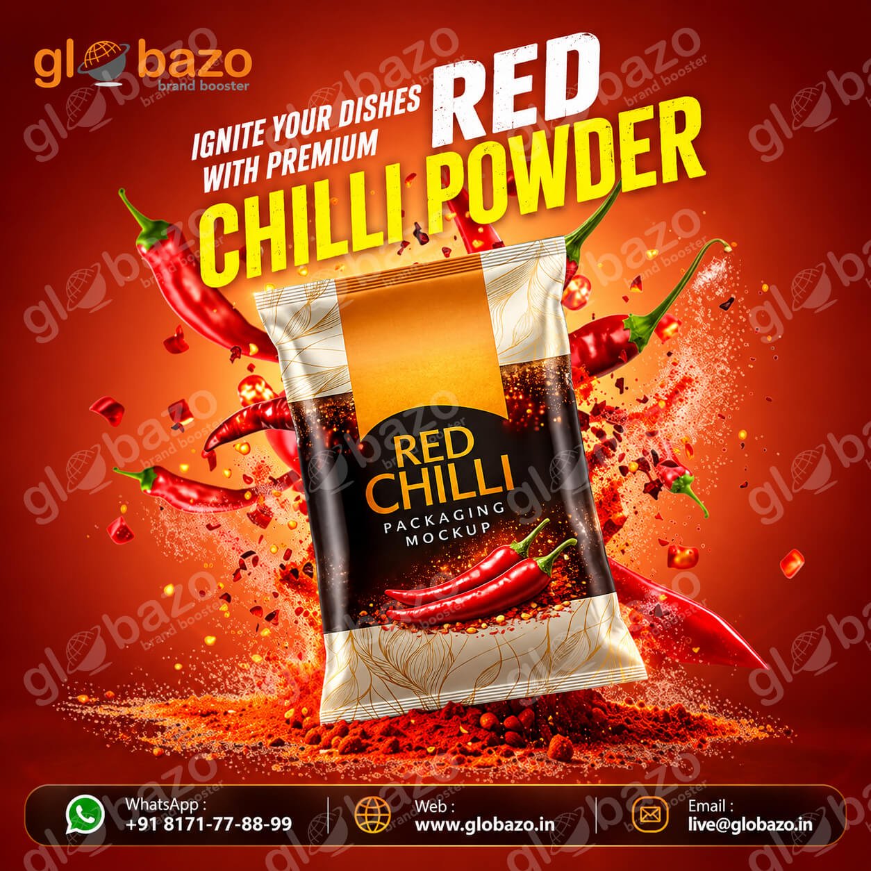 Fiery Red Chilli Powder Creative Mockup (sc-66)