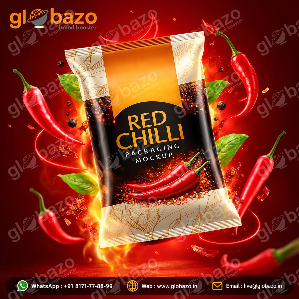 Fiery Red Chilli Powder Creative Mockup (sc-68)
