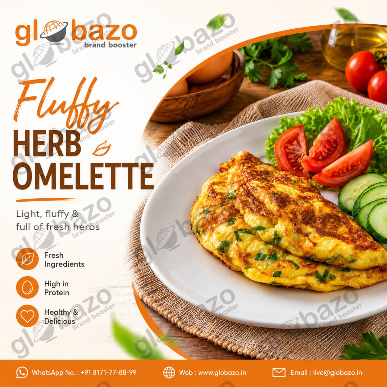 Fluffy Herb Omlette (snacks-333)